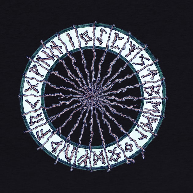 Elder Futhark Rune Wheel by NicoleWhelan